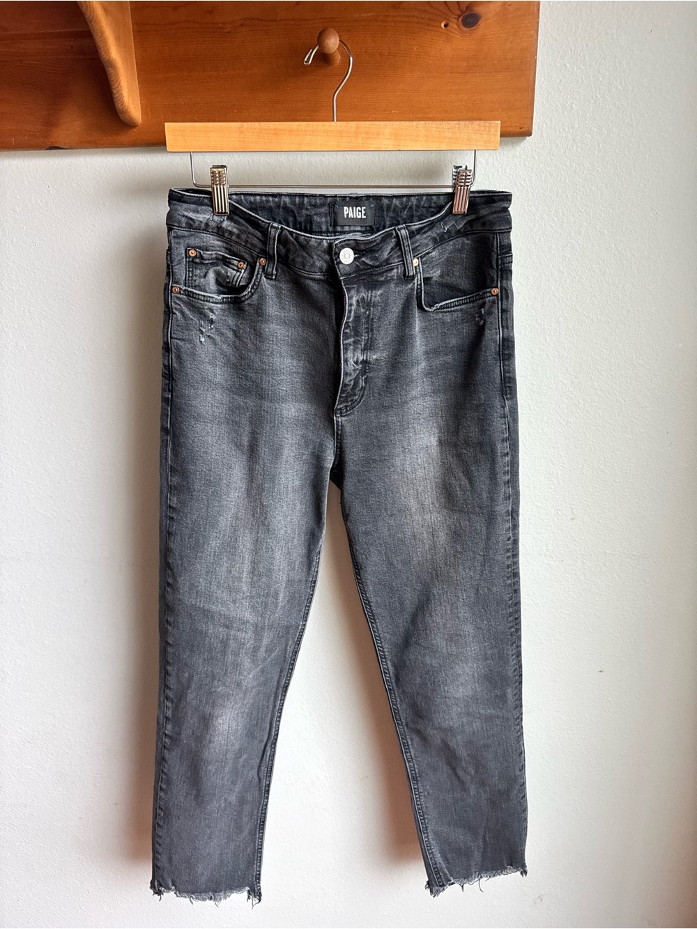 PAIGE Stella Faded Black Crop Jeans